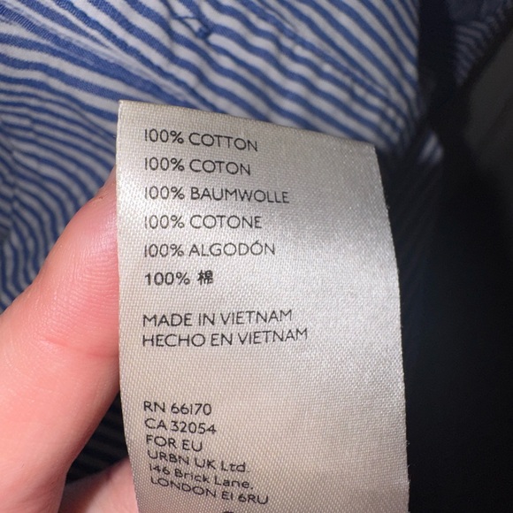 FREE PEOPLE all for you striped mini dress tunic ruffle blue white size large - Picture 12 of 12